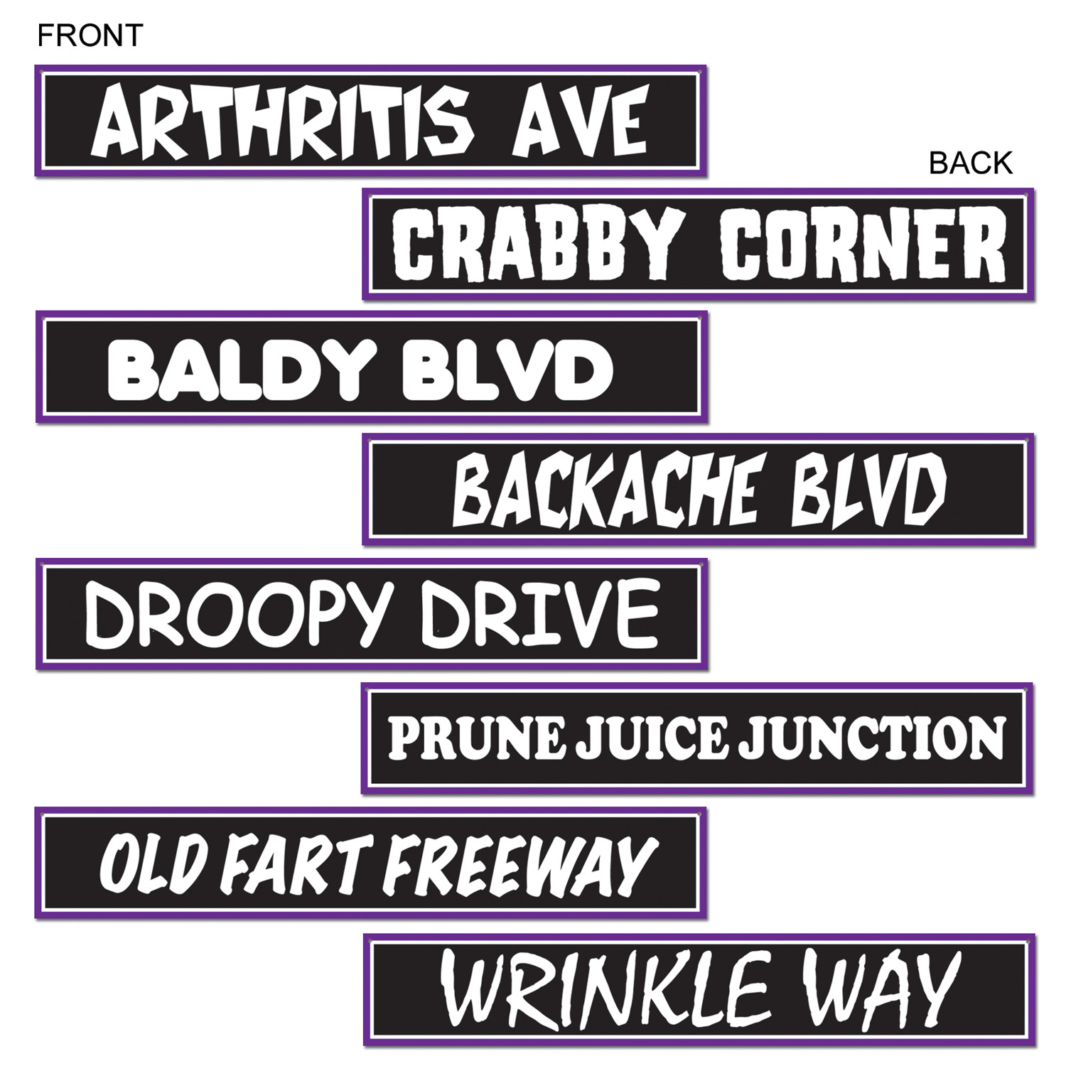 Over The Hill Birthday Themed Place Signs Double Sided Party