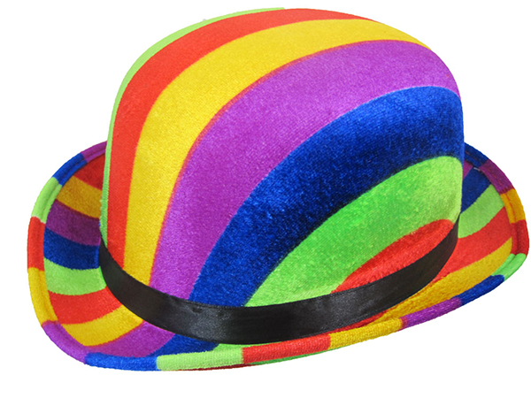 rainbow bowler hat